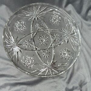 Elegant Clear Glass Decorative Plate -set of eight - no cups